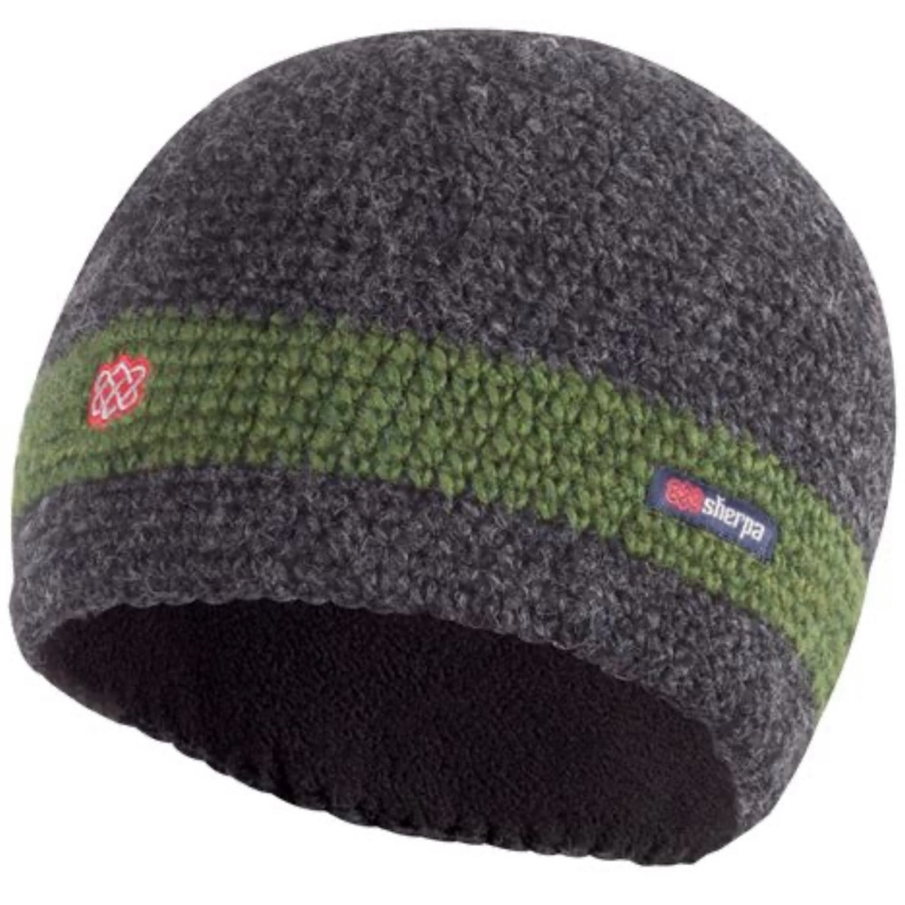 Sherpa Renzing Hat—Ocean Green & Gray, Unisex Size XS
